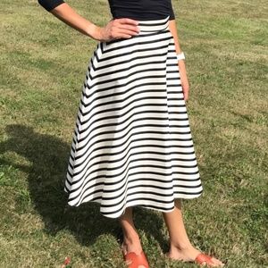 ASOS midi skirt in bonded satin stripe